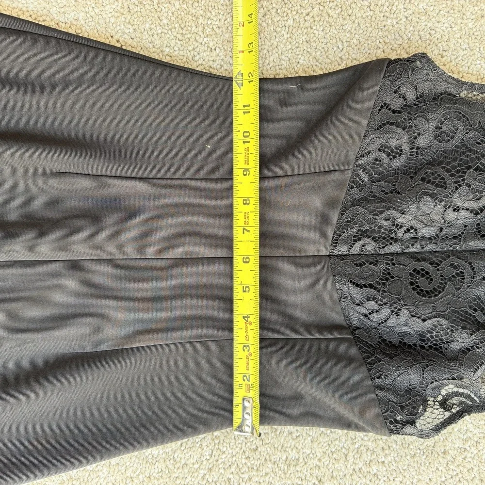 White House Black Market Dress Womens 00 Black Lace Sheath Knee Length